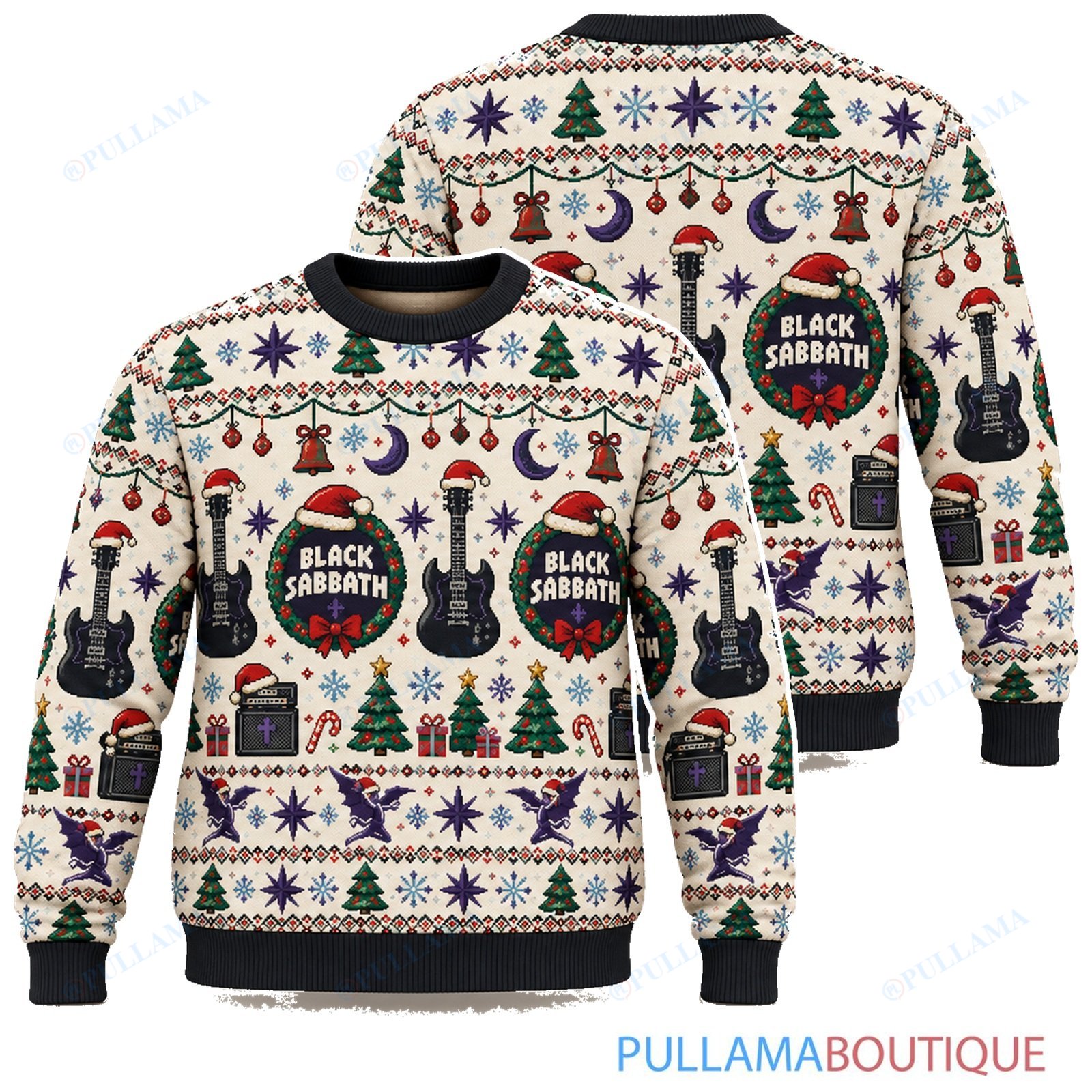 Black Sabbath Scandi Cream ugly christmas sweater