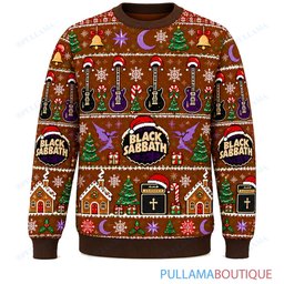 Black Sabbath Gingerbread ugly christmas sweater