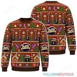 Black Sabbath Gingerbread ugly christmas sweater