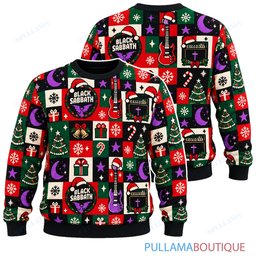 Black Sabbath Checkerboard ugly christmas sweater