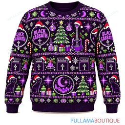 Black Sabbath Purple Holiday ugly christmas sweater