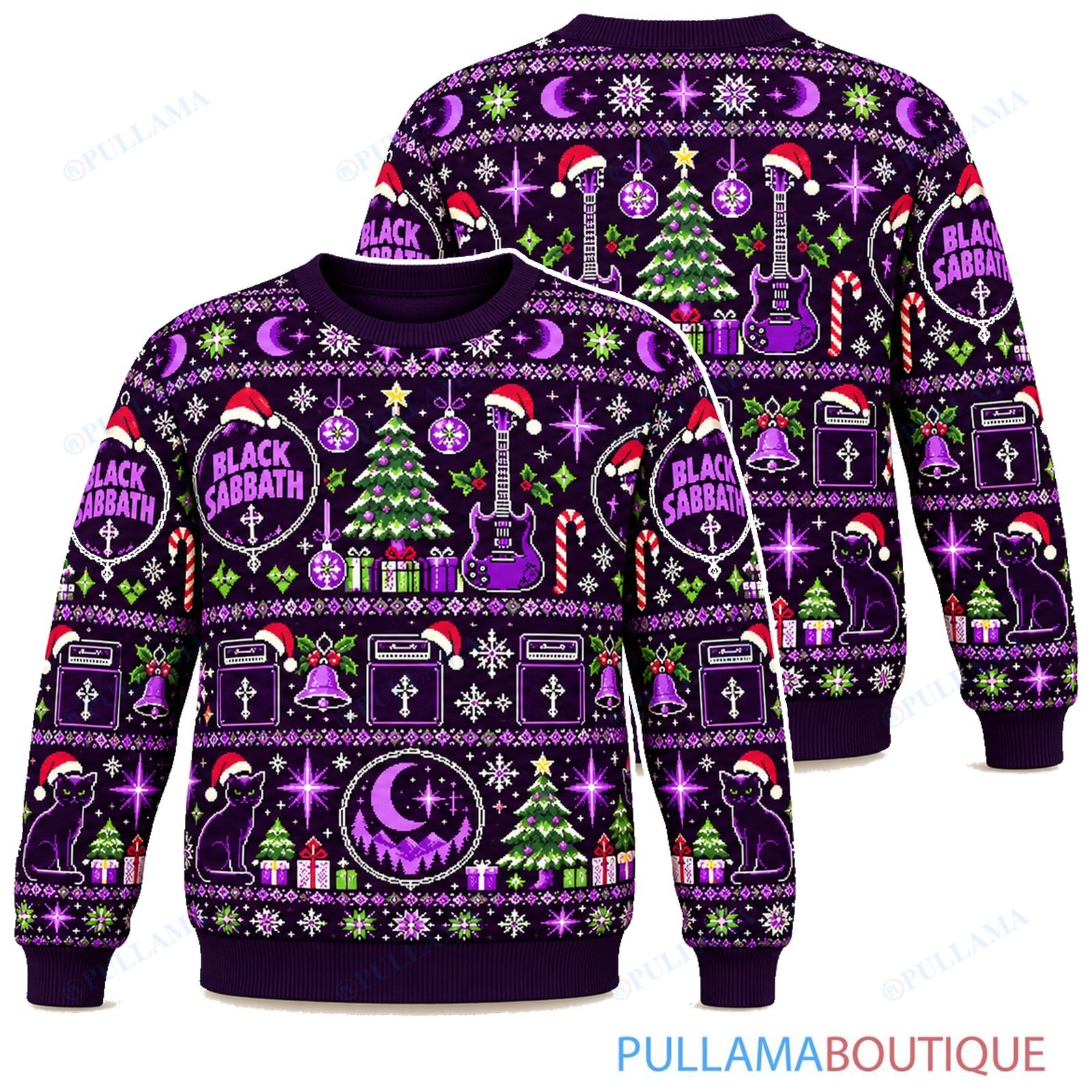 Black Sabbath Purple Holiday ugly christmas sweater