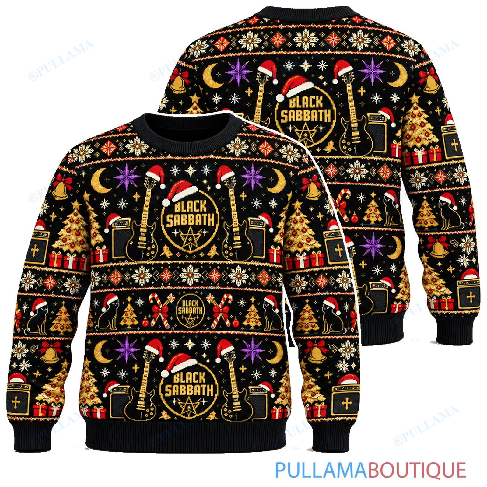 Black Sabbath Black Gold ugly christmas sweater
