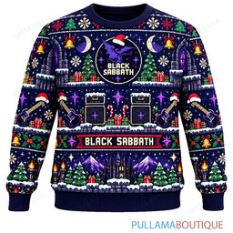 Black Sabbath 8 Bit Quest ugly christmas sweater