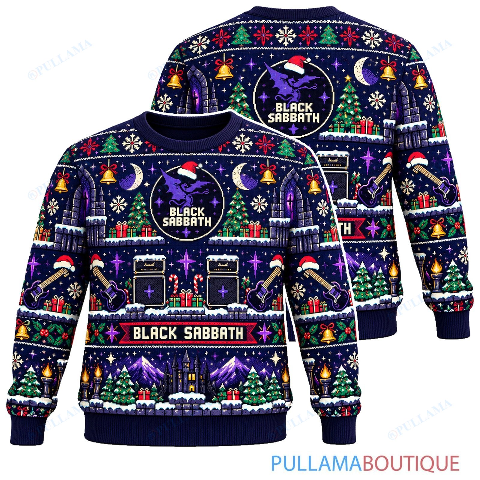Black Sabbath 8 Bit Quest ugly christmas sweater