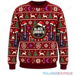 Black Sabbath Retro Red ugly christmas sweater
