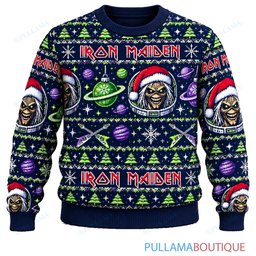 Iron Maiden Cosmic Christmas Eddie ugly christmas sweater