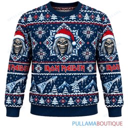 Iron Maiden Midnight Blizzard Eddie ugly christmas sweater