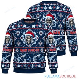 Iron Maiden Midnight Blizzard Eddie ugly christmas sweater