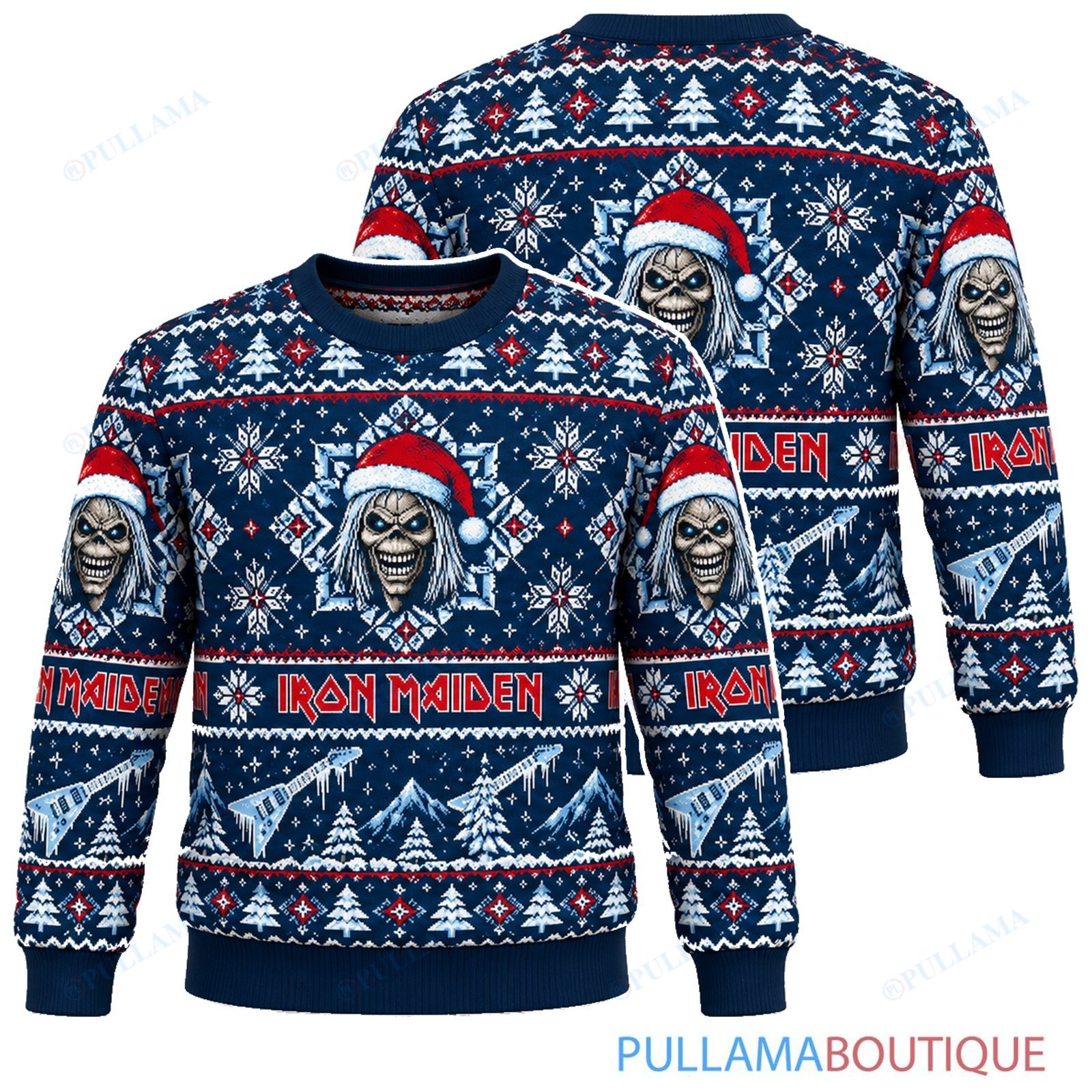 Iron Maiden Midnight Blizzard Eddie ugly christmas sweater