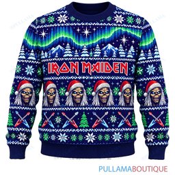 Iron Maiden Aurora Eddie ugly christmas sweater