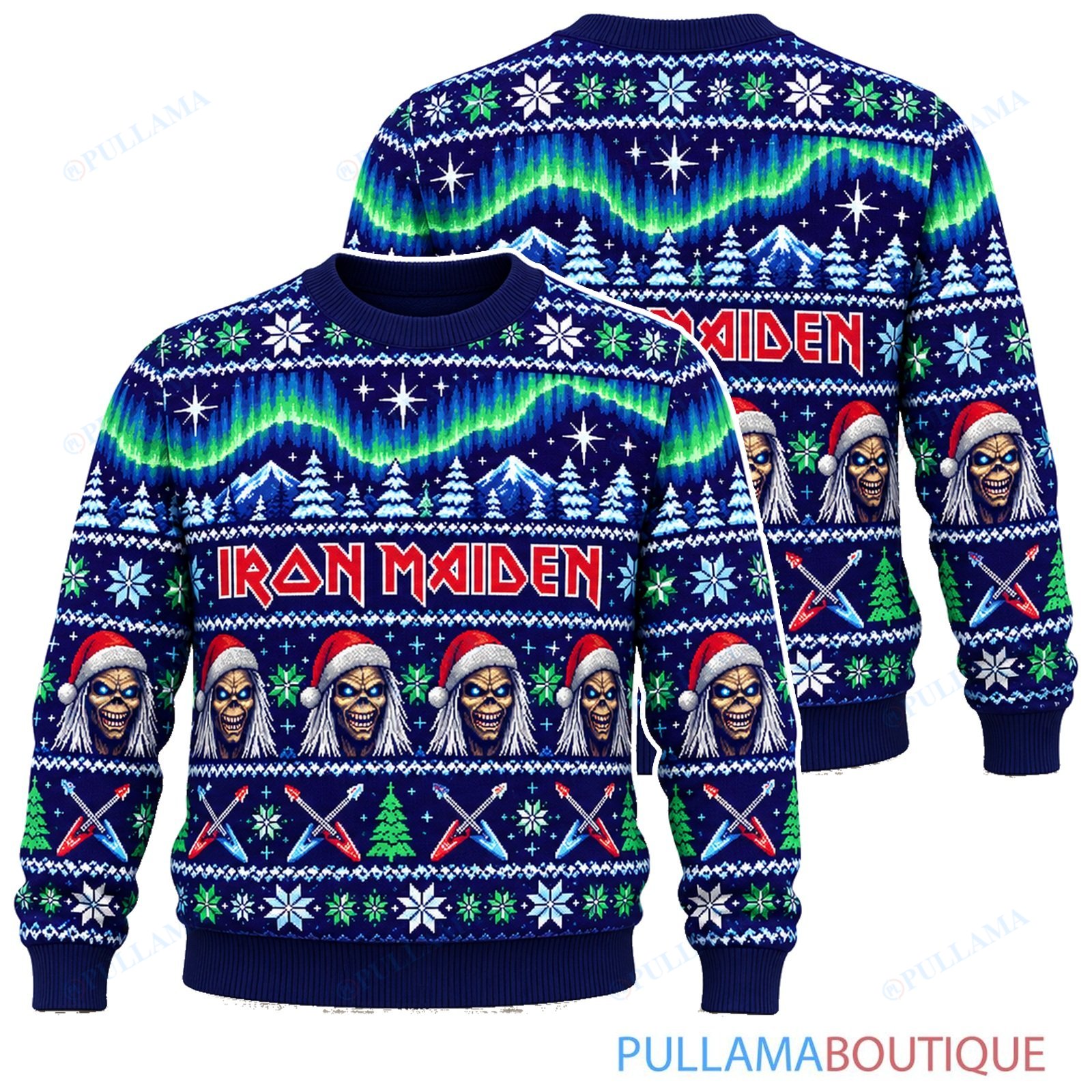Iron Maiden Aurora Eddie ugly christmas sweater