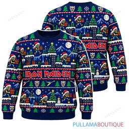 Iron Maiden 8 Bit Eddie Gift Quest ugly christmas sweater