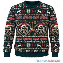 Iron Maiden Nordic Diamond Eddie ugly christmas sweater