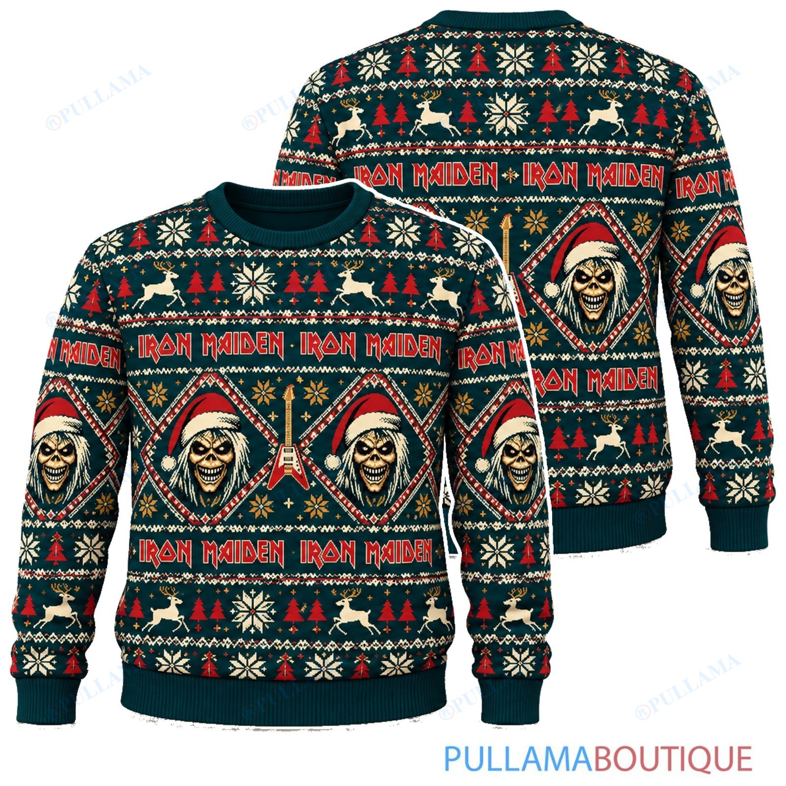 Iron Maiden Nordic Diamond Eddie ugly christmas sweater