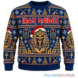 Iron Maiden Pharaoh Christmas Eddie ugly christmas sweater