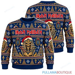 Iron Maiden Pharaoh Christmas Eddie ugly christmas sweater