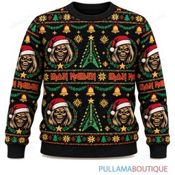 Iron Maiden Evergreen Metal ugly christmas sweater