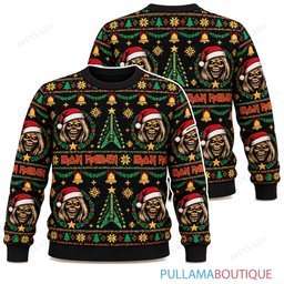 Iron Maiden Evergreen Metal ugly christmas sweater