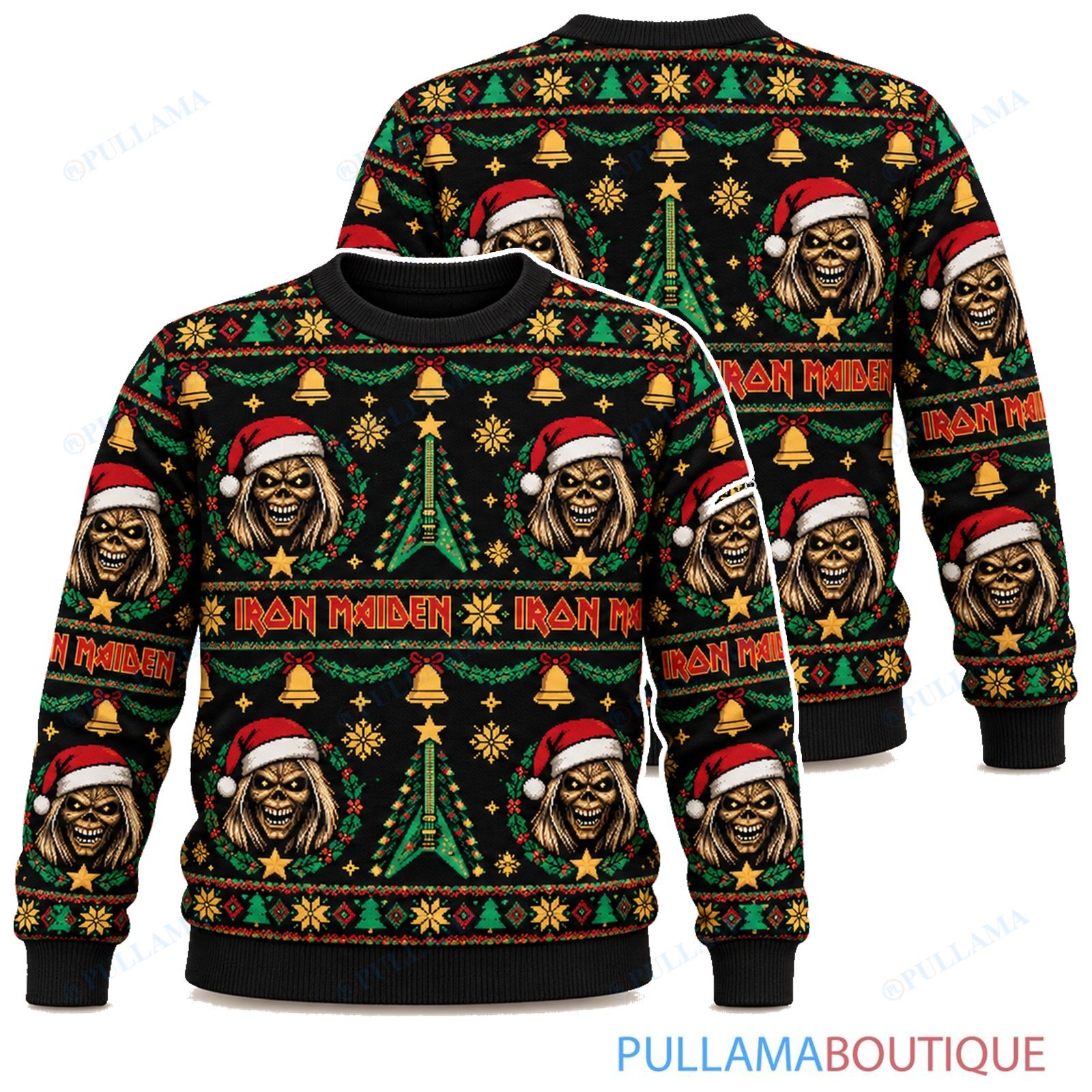 Iron Maiden Evergreen Metal ugly christmas sweater