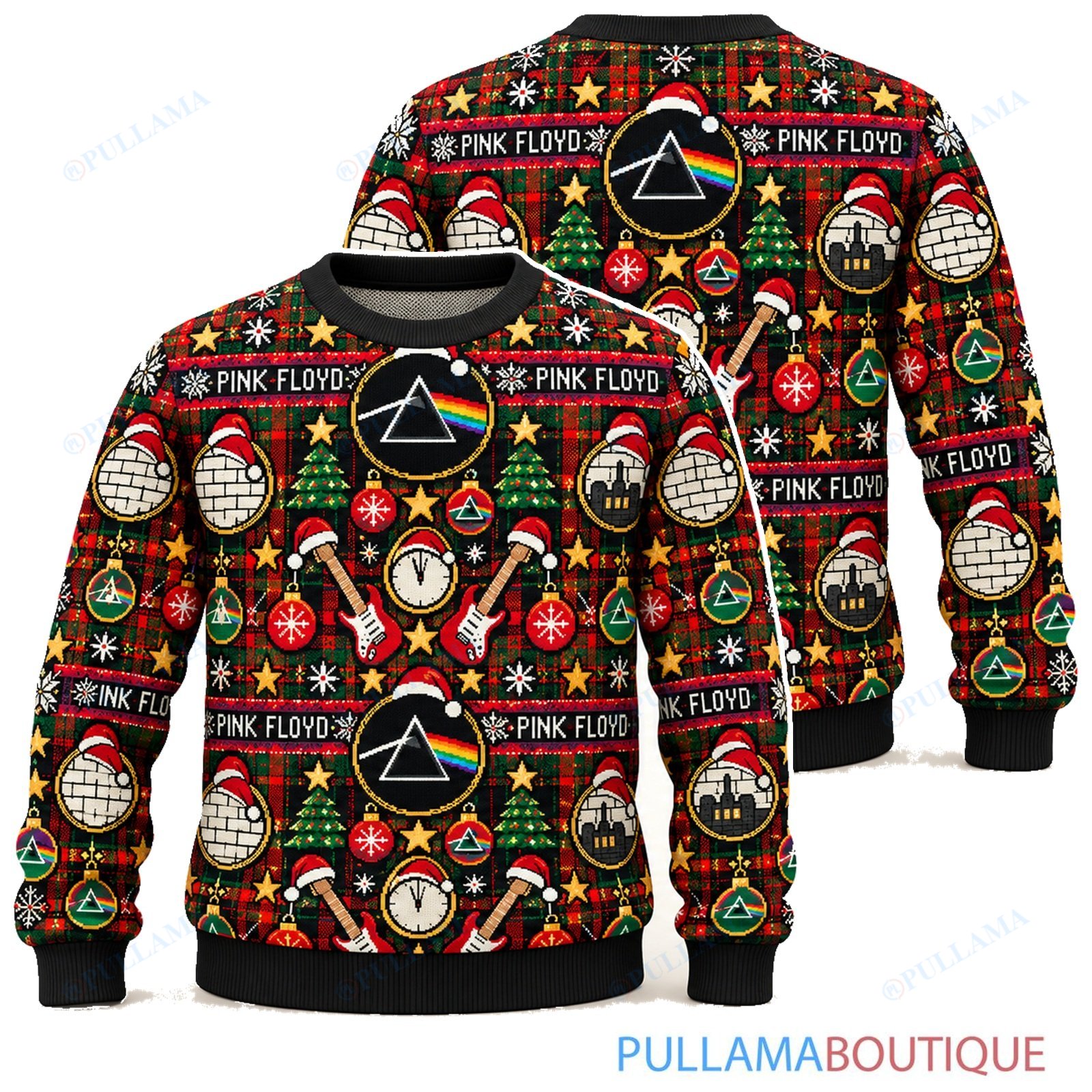 Pink Floyd Tartan ugly christmas sweater