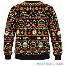 Pink Floyd Black Gold ugly christmas sweater