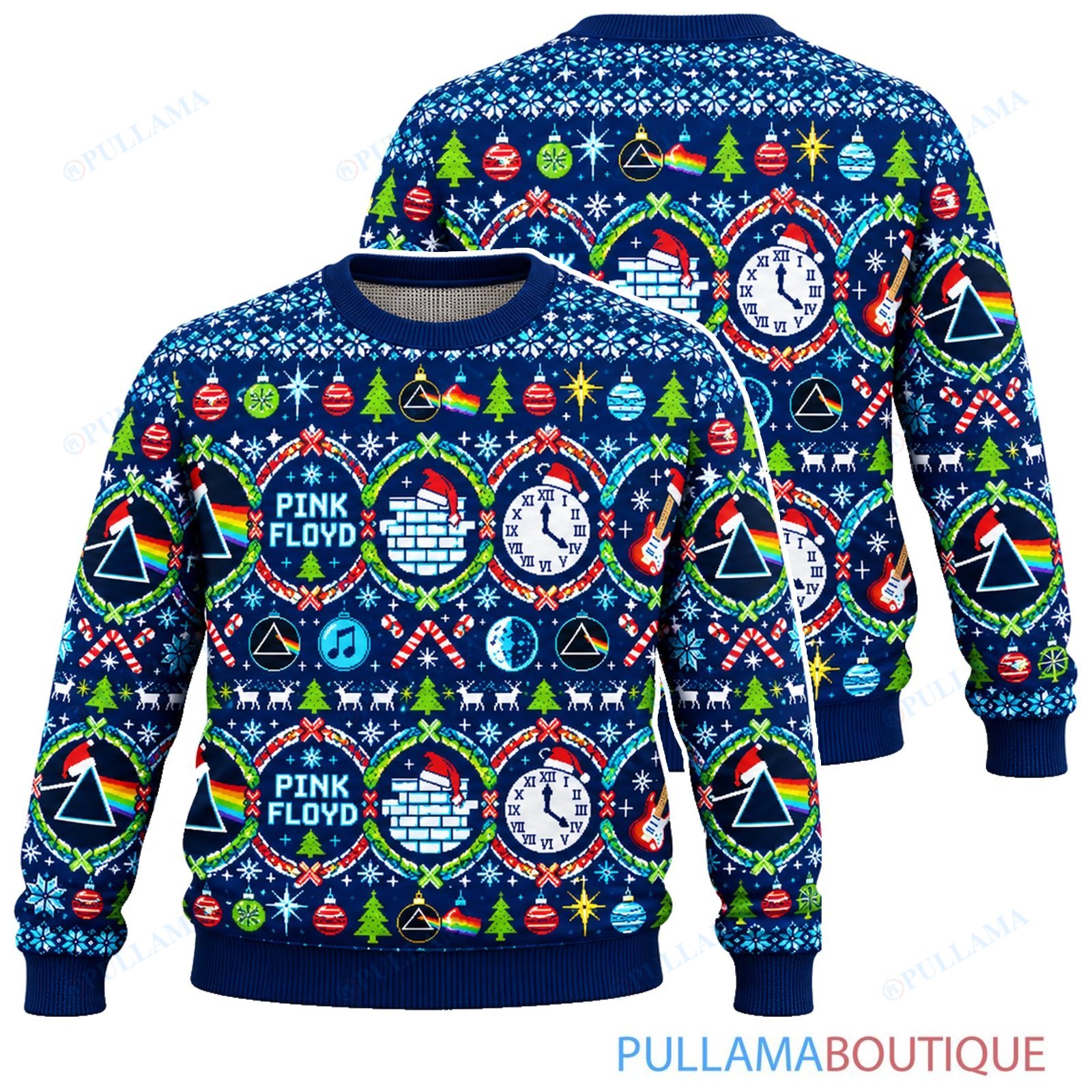 Pink Floyd Festive Ribbons ugly christmas sweater