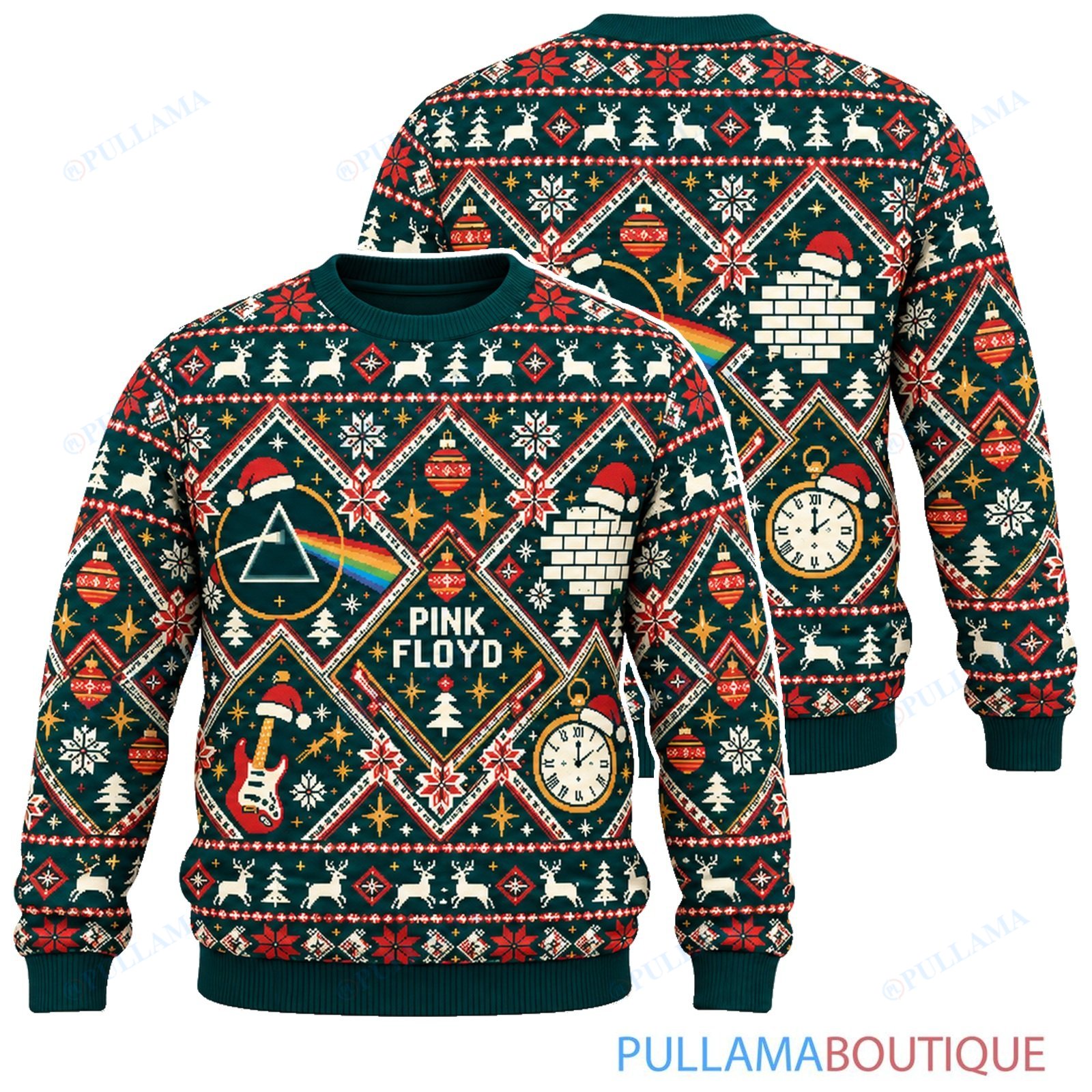 Pink Floyd Nordic Diamonds ugly christmas sweater
