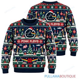 Pink Floyd 8 Bit Quest ugly christmas sweater