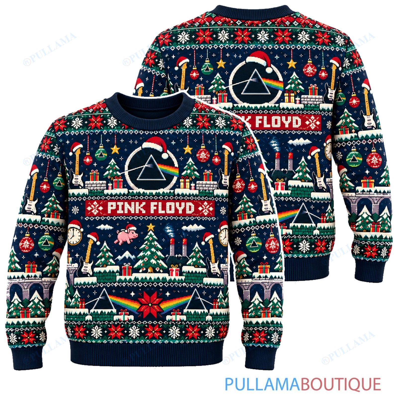 Pink Floyd 8 Bit Quest ugly christmas sweater