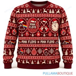 Pink Floyd Retro Red ugly christmas sweater