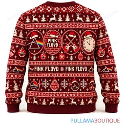 Pink Floyd Retro Red ugly christmas sweater