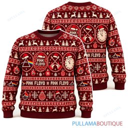 Pink Floyd Retro Red ugly christmas sweater