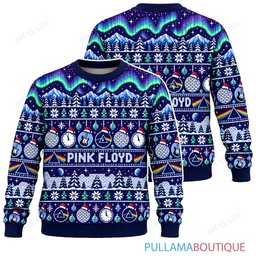 Pink Floyd Aurora ugly christmas sweater