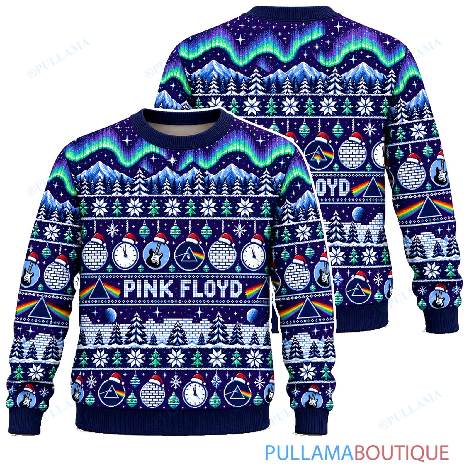 Pink Floyd Aurora ugly christmas sweater