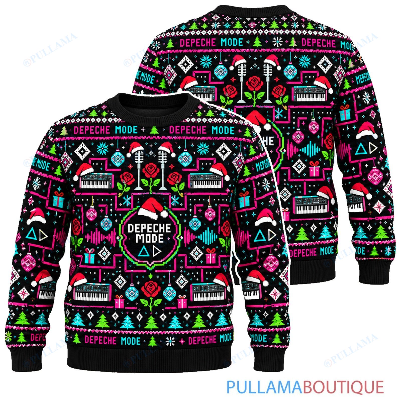 Depeche Mode Neon Arcade ugly christmas sweater