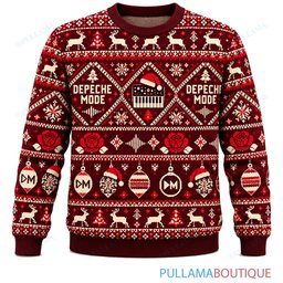 Depeche Mode Retro Red ugly christmas sweater