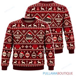 Depeche Mode Retro Red ugly christmas sweater