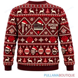 Depeche Mode Retro Red ugly christmas sweater