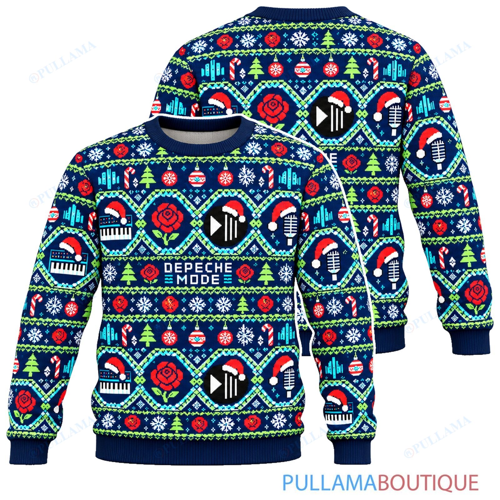 Depeche Mode Festive Ribbons ugly christmas sweater