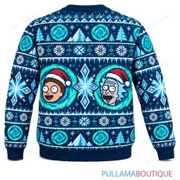 Rick and Morty Frost Dimension ugly christmas sweater