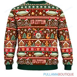 Led Zeppelin Gingerbread ugly christmas sweater