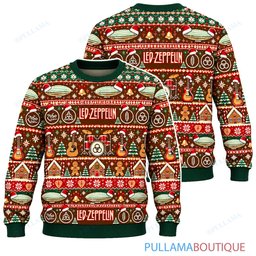Led Zeppelin Gingerbread ugly christmas sweater
