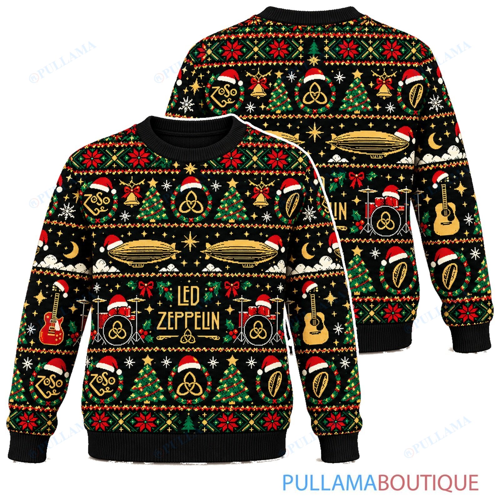 Led Zeppelin Evergreen ugly christmas sweater