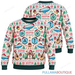 Led Zeppelin Pastel Noel ugly christmas sweater