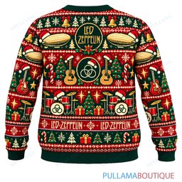 Led Zeppelin Festive Maximalist ugly christmas sweater