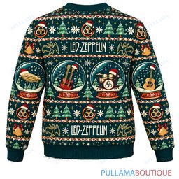 Led Zeppelin Snow Globe ugly christmas sweater