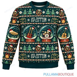 Led Zeppelin Snow Globe ugly christmas sweater