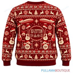 Led Zeppelin Retro Red ugly christmas sweater
