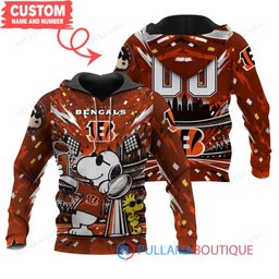 Cincinnati Bengals Snoopy and Woodstock with Super Bowl Trophy Joe Cool Custom Hoodie